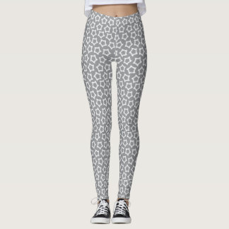 Grey White Pentagon Figure Leggings
