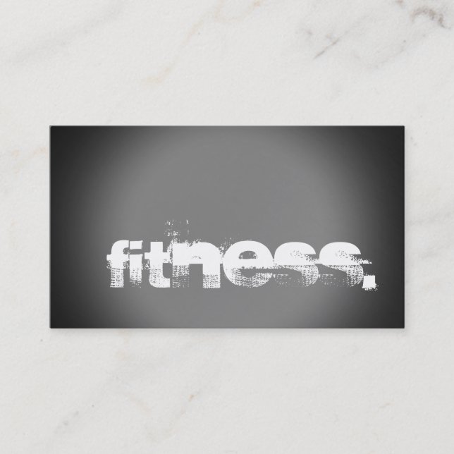 Grey White Personal Trainer Fitness Business Card (Front)