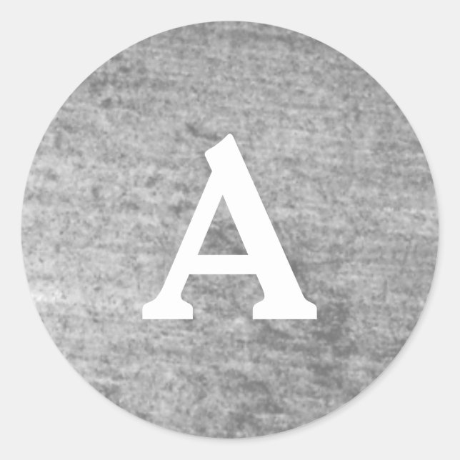 Grey & White Personalised Monogram Envelope Seal (Front)