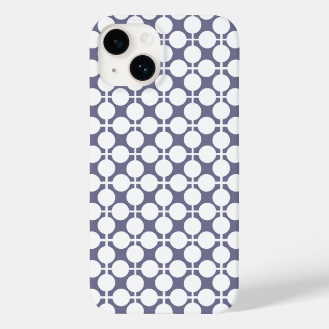 grey white polka dot and check pattern Case-Mate iPhone case (Back)