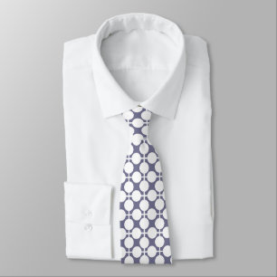 grey white polka dot and check pattern tie
