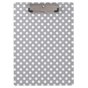 Grey white polka dots clipboard