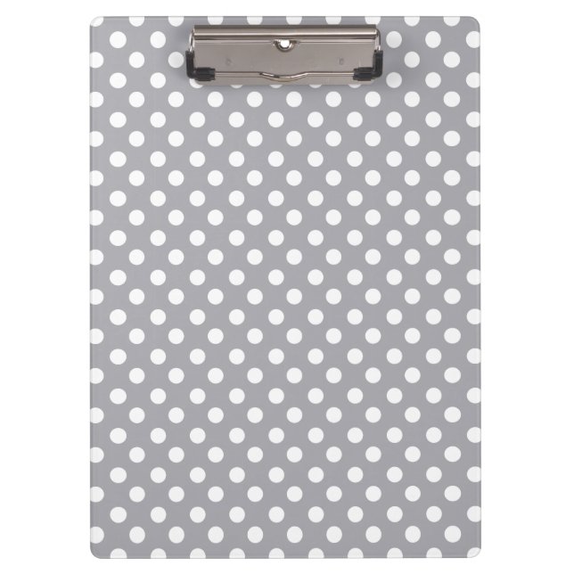Grey white polka dots clipboard (Front)