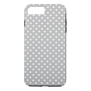 Grey White Polka Dots Pattern iPhone 8 Plus/7 Plus Case