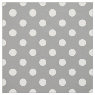 Grey white polka dots pattern fabric