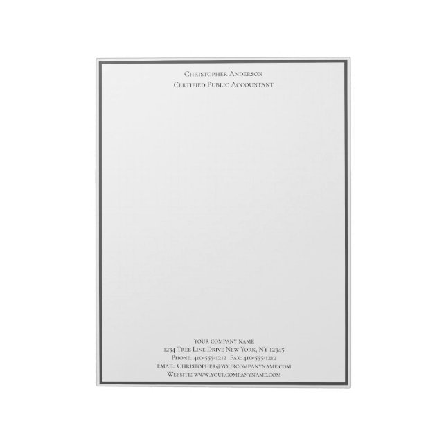 Grey White Professional Business Personalised Note (Rotated)