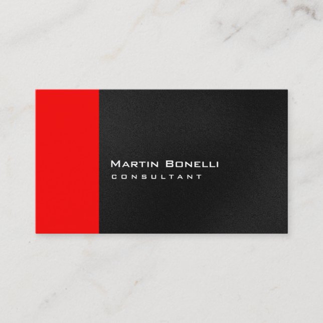 Grey White Red Stripe Business Card (Front)