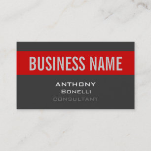 Grey White Red Stripe Charming Business Card