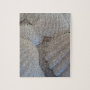 Grey White, Seashells, Sea Shell Summer Beach Love Jigsaw Puzzle