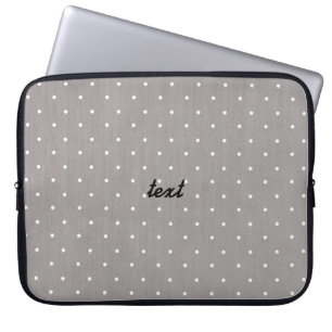Grey & White Small Polka Dots Modern Chic Laptop Sleeve