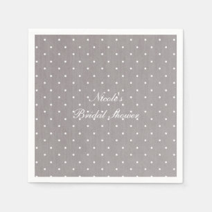 Grey & White Small Polka Dots Modern Chic Napkin
