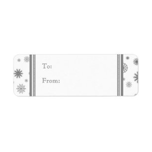 Grey White Snow Christmas Gift Tag Labels
