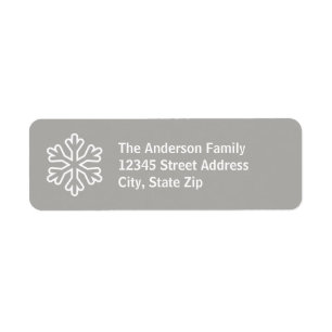 Grey & White Snowflake - Address Label Return Address Label