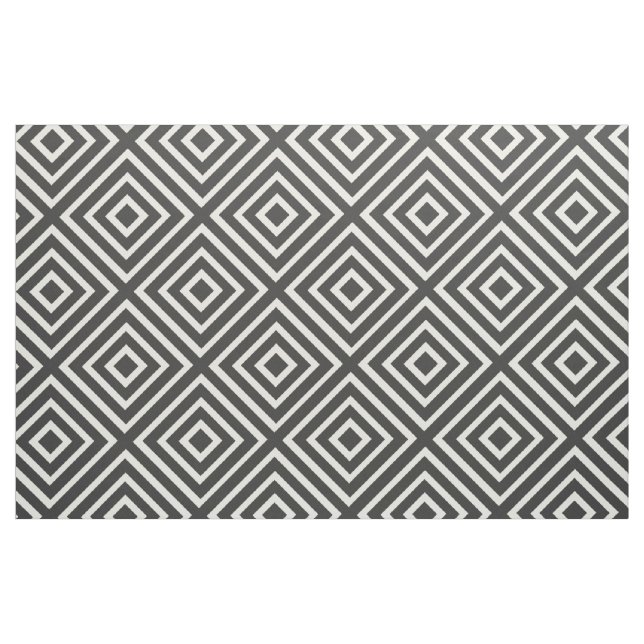 Grey & white Square stripes Customise Fabric (Yard)