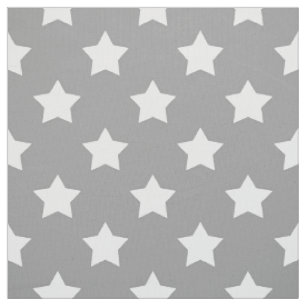 Grey White Stars Pattern Decorative Textile Fabric