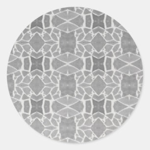 Grey White Stone Tiles Mosaic Pattern Classic Round Sticker