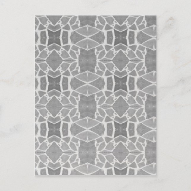 Grey White Stone Tiles Mosaic Pattern Postcard (Front)