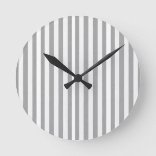 Grey & White Stripe Clock