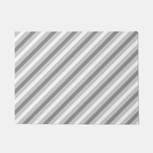 Grey & White Stripe Striped Pattern Minimal Style Doormat