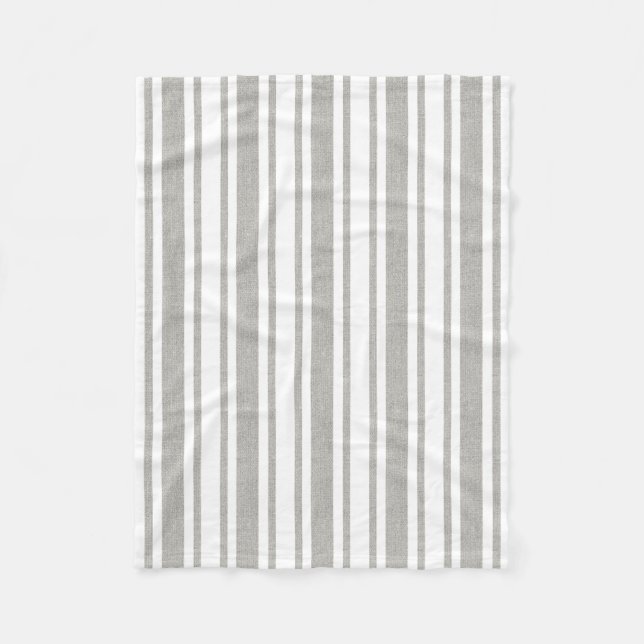 Grey & White Striped Blanket (Front)