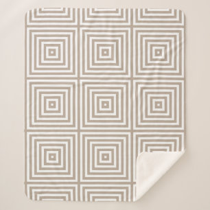 Grey & White Striped Nested Box Repeat Pattern Sherpa Blanket