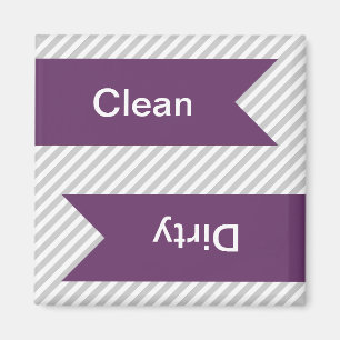 Grey & White Striped Pattern Dishwasher Magnets