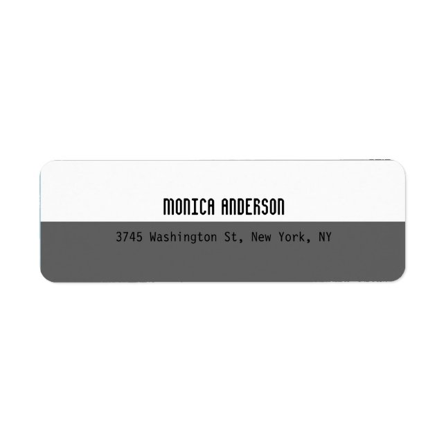 Grey White Striped Professional Contemporary Return Address Label (Front)