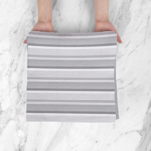 grey  white stripes bath towel set