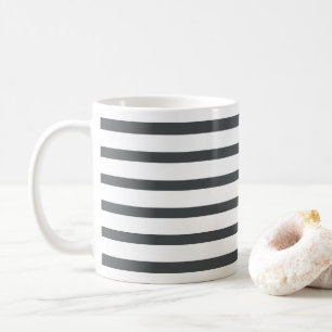 Grey White Stripes Coffee Mug