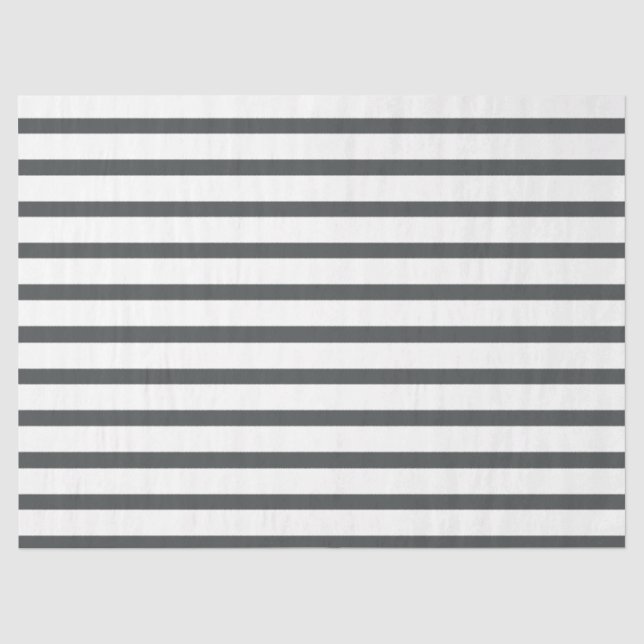 Grey White Stripes Tissue Paper (Front)