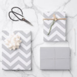 Grey & White Thick Chevron Wedding Birthday V1 Wrapping Paper Sheet<br><div class="desc">This stylish Grey and White Chevron Print graphic design is perfect for any project. The pastel grey and white colour palette gives it a classic look that can be used in a variety of projects. It's perfect for a modern, minimalistic, and sophisticated look that will make your design stand out....</div>