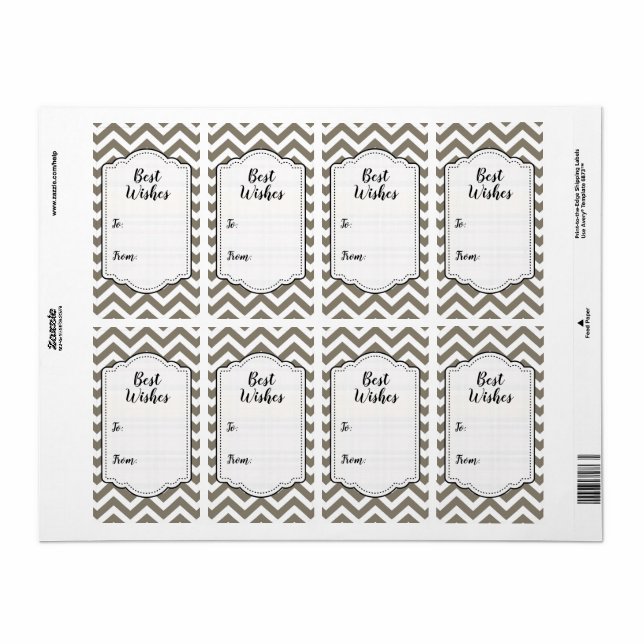 Grey & White Thick Chevron Wedding Birthday V3 (Full Sheet)