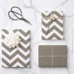 Grey & White Thick Chevron Wedding Birthday V3 Wrapping Paper Sheet<br><div class="desc">This stylish Grey and White Chevron Print graphic design is perfect for any project. The pastel grey and white colour palette gives it a classic look that can be used in a variety of projects. It's perfect for a modern, minimalistic, and sophisticated look that will make your design stand out....</div>