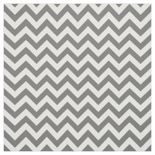 Grey White Trendy Chevron Pattern Fabric (Swatch)