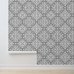 Grey & White Victorian Elegance Wallpaper