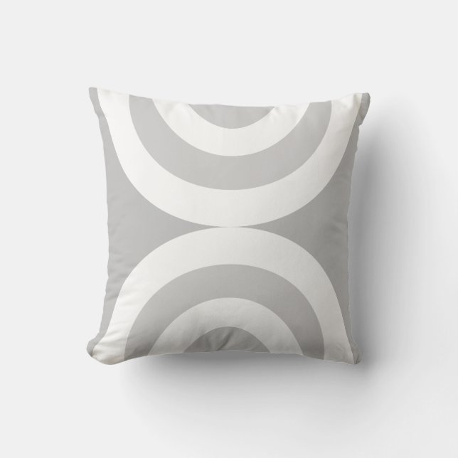 Grey & White Wavy Lines Cushion (Front)