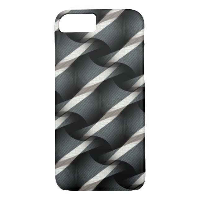 Grey + White Weave Funky Pattern iPhone 7 case (Back)