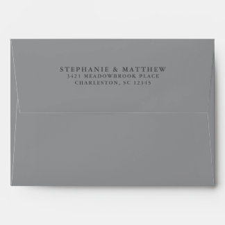 Grey White Wedding Chic Return Address Elegant Envelope