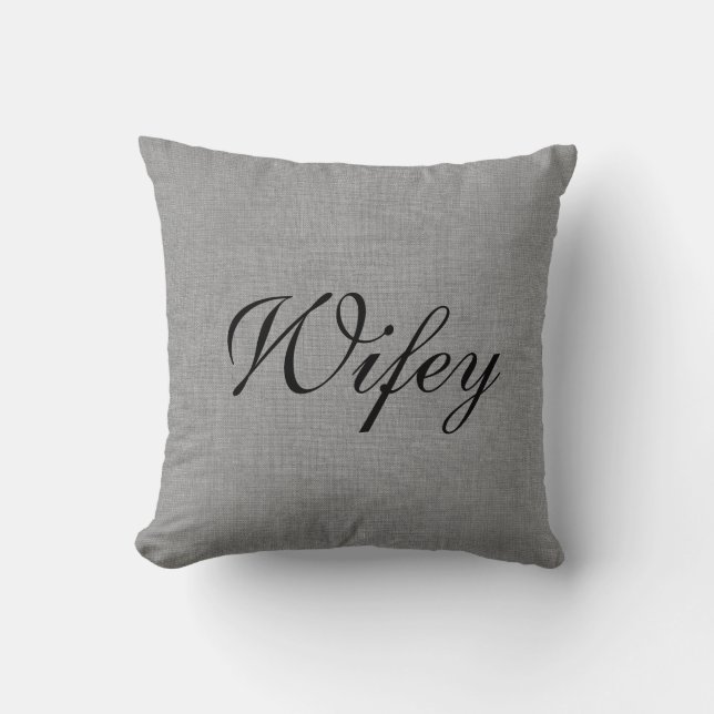 Grey Wifey Mrs. Pillow (Front)