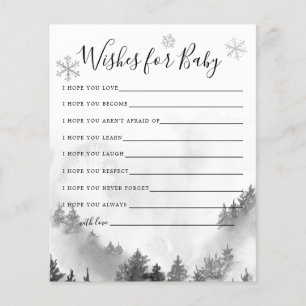 Grey Winter Wonderland Wishes for Baby Card