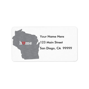 Grey WISCONSIN Home & Open Heart Label