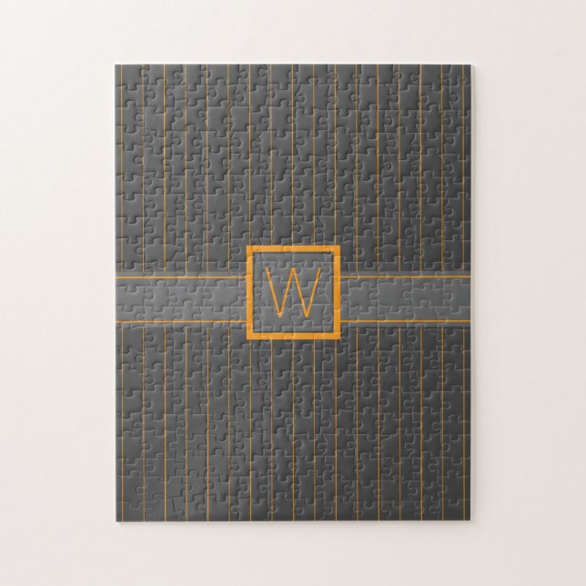 Grey with Orange Pinstripes Puzzle (Vertical)