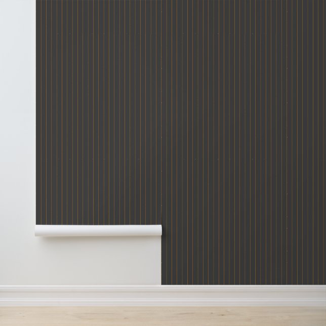 Grey with Orange Pinstripes Wallpaper (Application)