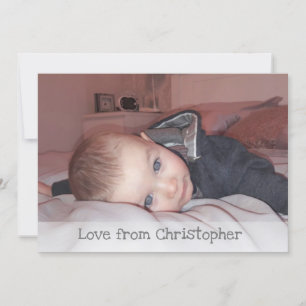 Grey with photo and name thank you card