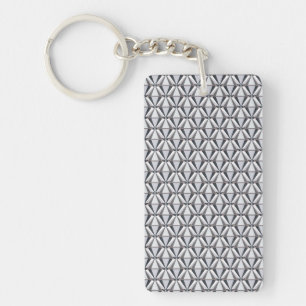 Grey with Pink Key Ring