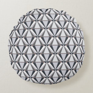 Grey with Pink Round Cushion