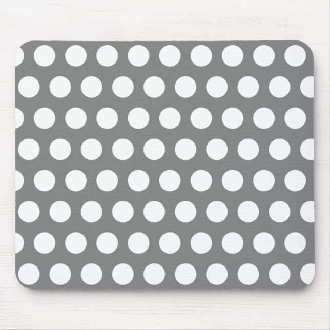 Grey with Polka Dots Mouse Pad (Front)