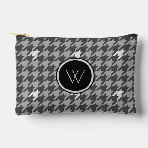 Grey with Silver Accent Houndstooth Accessory Pouch