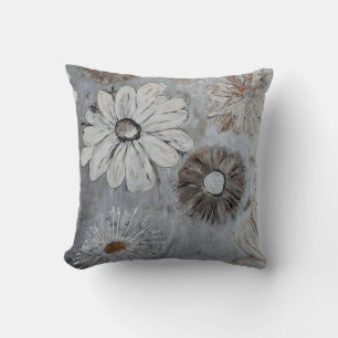 Grey With Silver And Bronze Artistic Designer Thro Cushion