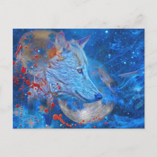 GREY WOLF  ALPHA WAVES POSTCARD (Front)